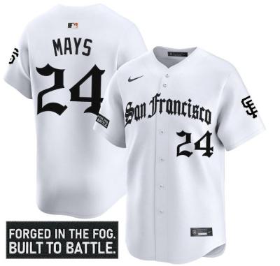 Willie Mays Jersey #24 San Francisco Giants Gothic Fog Edition Vapor White