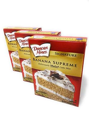 Duncan Hines Signature Cake Mix Banana Supreme 16.5oz (Pack of 3) by Duncan Hine
