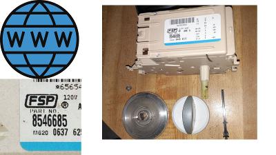 Part # 8546685 Whirlpool Washer Timer with Knob