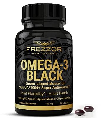 FREZZOR Omega 3 Black for Joint Care & Comfort - New Zealand Green Lipped Mussel