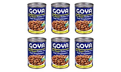 Goya Fava Beans Habas Fava Foul Moudammas 15.5 Oz. Pack Of 6.