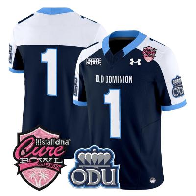 Team Jersey 1 Old Dominion Monarchs 2025 Cure Bowl Limited Stitched Navy Alter