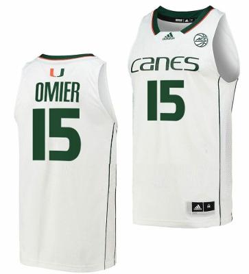 Norchad Omier Jersey Miami Hurricanes College Basketball White #15