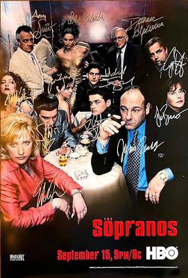 SOPRANOS HBO Poster Signed by 12 cast with COA, AUTHENTIC