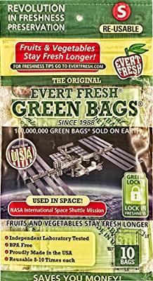 Evert Fresh Green Bags- Reusable Produce Storage Bags, Keep Produce Fresher Long