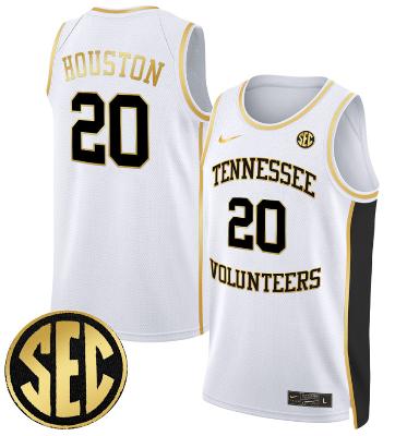Allan Houston Jersey #20 Tennessee Vols 2024 Swingman Basketball White Gold