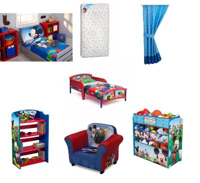 Toddler Complete Bedding Bedroom Collection Set,Disney Mickey Mouse Room in Box