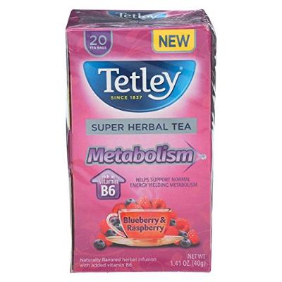 Tetley Tea Herbal Blueberry & Raspberry, 20 ct