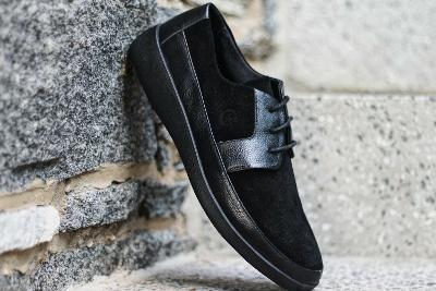 Johnny Famous Bally Style Men's Black Suede Casual Oxford Shoes