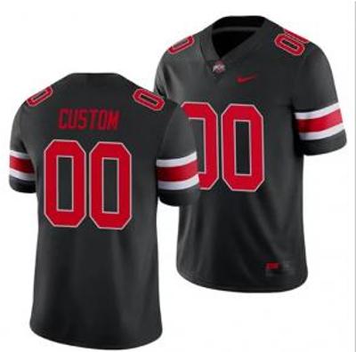Custom Ohio State Buckeyes Black Football Jersey