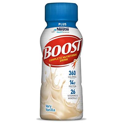 Boost Plus Complete Nutritional Drink, Very Vanilla, 8 fl oz Bottle, 12 Pack (P