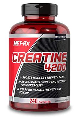MET-Rx Creatine 4200 Pre or Post Workout Supplement, Creatine Capsules, 240 Coun