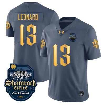 Riley Leonard Jersey #13 With Name Notre Dame Fighting Irish 2024 Shamrock