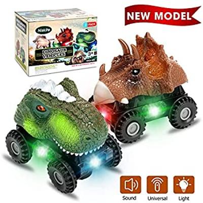 Niskite Dinosaur Toys for 2 3 4 Year Olds Boys, Dinosaur Car for Kids Toddler,B