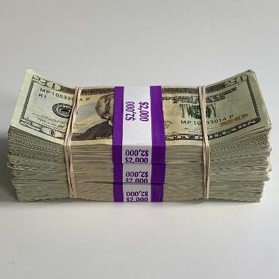 Prop Money $6,000 New Style Aged Blank Filler Bills Play Replica Fake Stacks