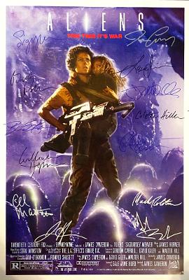 ALIENS Poster Signed by 13 with COA AUTHENTIC