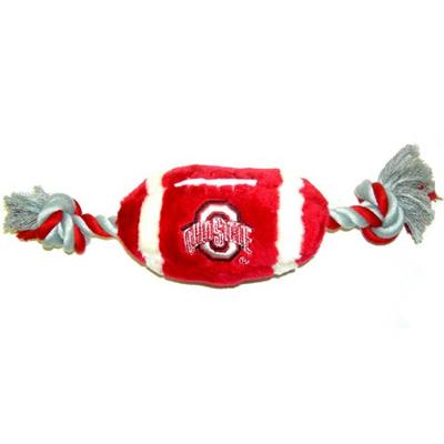 Pets First Collegiate Ohio State University Buckeyes Plush Rope Football Dog Toy