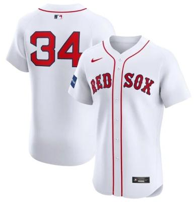 David Ortiz Boston Red Sox Home Elite Sponsor Patch Jersey White