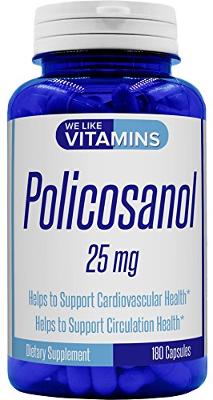 Policosanol 25mg - 180 Capsules - Policosanol Supplement for Cholesterol Support