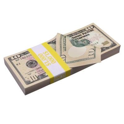 $10 Bills - $1,000 Full Print Stack For Movie Video Play Prank Fake Prop Money