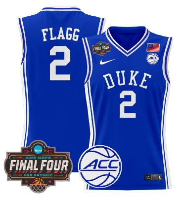 Cooper Flagg Jersey #2 Duke Blue Devils 2025 Final Four Patch Stitched Royal