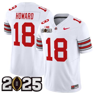Will Howard Jersey #18 Ohio State 'Heritage Stripe' 2025 CFP Final Patch White