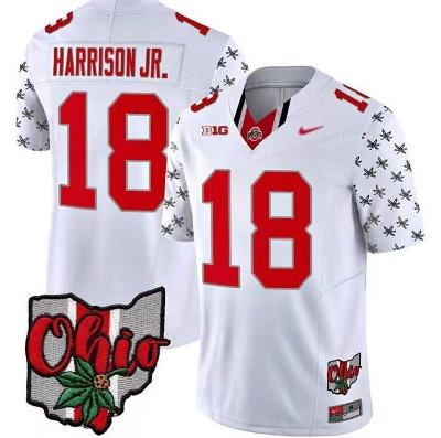 Ohio State Buckeyes #18 Marvin Harrison White 2023 F.U.S.E. Limited Stitched Fo