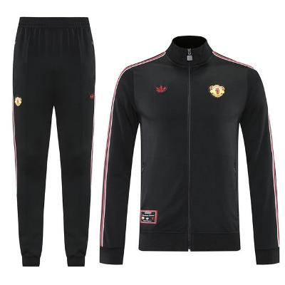 Manchester United 2025-26 Soccer Training Set  Black Red Stripes Retro