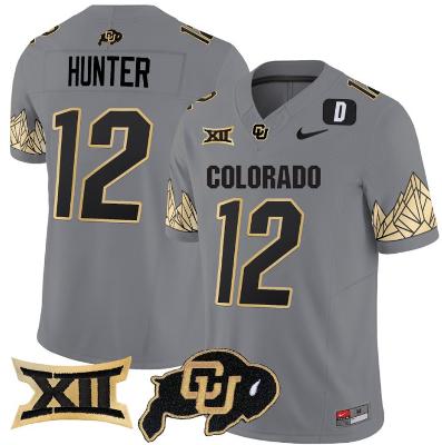 Travis Hunter Jersey #12 Colorado Buffaloes Vapor Limited Football Gray