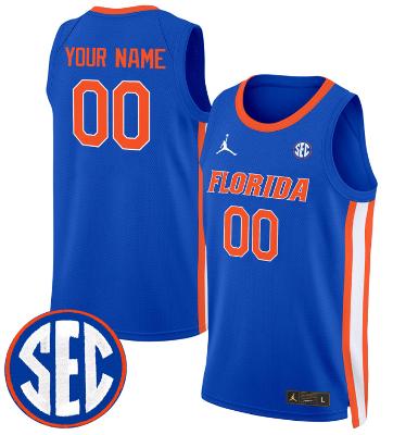 Custom Florida Gators Jersey Name, Number 2024 Swingman Basketball Royal