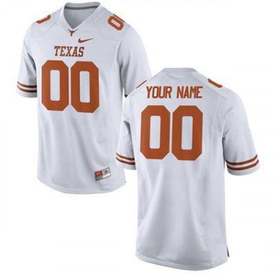 Custom Texas Longhorns Jersey Name and Number NCAA College Football White
