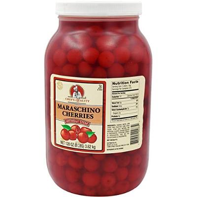 Chef's Quality Maraschino Cherries Without Stem, 128oz Container