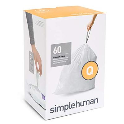 simplehuman Code Q Custom Fit Trash Can Liner, 3 refill packs (60 Count), 50-65