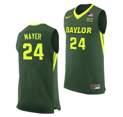 Matthew Mayer Jersey Baylor Bears College Basketball Green Replica #24