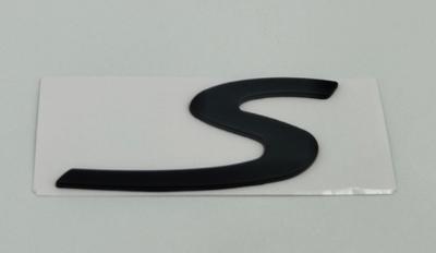 Porsche OE Gloss Black Small S badge for rear boot trunk