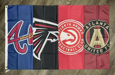 Atlanta Braves Falcons Hawks United FC Flag 3x5 ft Sports Banner Man-Cave Garage