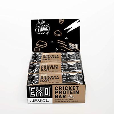 Exo Protein Bars, Chocolate Fudge Brownie, 12 Count, 14g Protein, Gluten Free, D