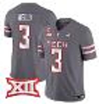 Men's Josh Kelly Jersey #3 Texas Tech Red Raiders Football Stitched Gray