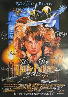 HARRY POTTER SORCERER'S STONE MOVIE Poster Signed by 16 with COA AUTHENTIC
