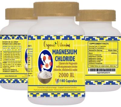 Cloruro de Magnesio Magnesium Chloride 140 Capsules high Absorption with Magnesi