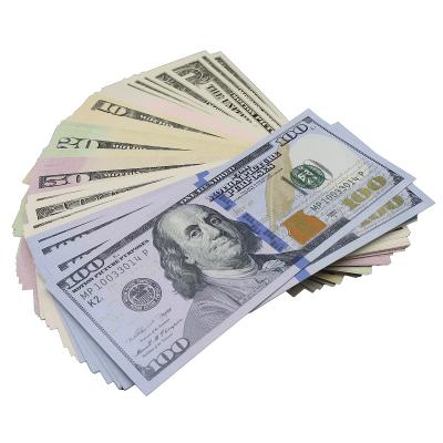 $1 $5 $10 $20 $50 $100 Full Print Movie, Video, Poker, Play Fake Copy Prop Money