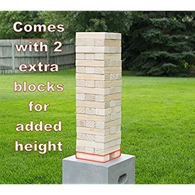YardGames Giant Tumbling Timbers with Carrying Case | Starts at 2.5-Feet Tall a