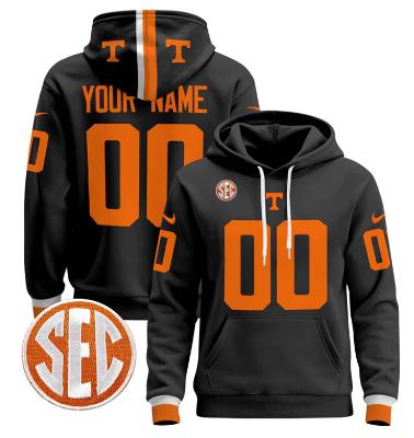 Custom Tennessee Volunteers Hoodie Name, Number Pullover Stitched Black