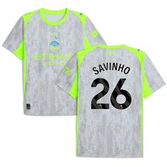 Savinho 26 Manchester City 2025-26 Third Men Jersey Gray