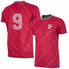 Portugal 1982-1983 Men Retro Jersey No. 9  Red