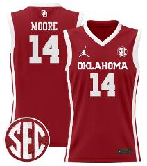 Jalon Moore Jersey #14 Oklahoma Sooners 2024 Lightweight Baske...