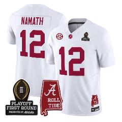 Joe Namath Jersey #12 Alabama Crimson 2025 Playoff First Round...
