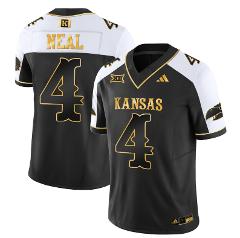 Devin Neal Jersey #4 Kansas Jayhawks Blackhawk Gold Vapor Foot...