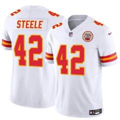 Any Size Kansas City Chiefs #42 Carson Steele White 2023 F.U.S...