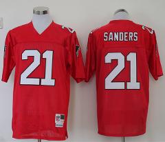 Mens Deion Sanders #21 Football Game Replica Jersey Red